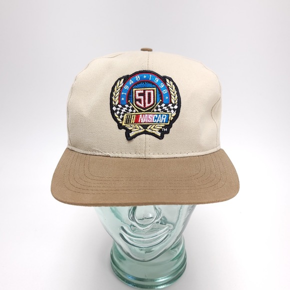 Vintage NASCAR 50th Anniversary Checkered Flag 1998 Snapback Hat NWT Raybestos - Picture 2 of 7